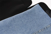Women's Denim Patchwork Blazer, Loose Fit Notched Collar Long Sleeve Single-Breasted Jacket with Pockets