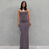 Women's Solid Color Maxi Slip Dress, Sleeveless Backless Slim Fit with Spaghetti Straps