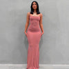 Women's Solid Color Maxi Slip Dress, Sleeveless Backless Slim Fit with Spaghetti Straps