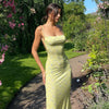 Women's Floral Print Maxi Dress, Spaghetti Strap Sleeveless Backless Slim Fit