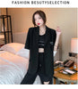 Women's Oversized Short-Sleeve Blazer with Pockets in Black or White