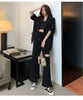 Women's Oversized Short-Sleeve Blazer with Pockets in Black or White