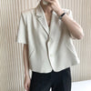 Women's Short-Sleeve Single-Breasted Blazer in Four Neutral Colors