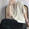 Women's Short-Sleeve Single-Breasted Blazer in Four Neutral Colors