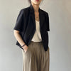 Women's Short-Sleeve Single-Breasted Blazer in Four Neutral Colors