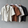 Women's Short-Sleeve Single-Breasted Blazer in Four Neutral Colors