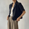 Women's Short-Sleeve Single-Breasted Blazer in Four Neutral Colors