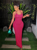 Solid Ruched Spaghetti Strap Bandage Maxi Dress Women Casual Sleeveless Backless Bodycon Ladies Party Streetwear Dresses