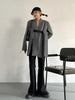 Women's Belted Blazer with a Split Hem Available in Gray or Black