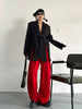 Women's Belted Blazer with a Split Hem Available in Gray or Black