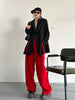 Women's Belted Blazer with a Split Hem Available in Gray or Black