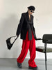 Women's Belted Blazer with a Split Hem Available in Gray or Black