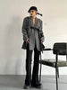 Women's Belted Blazer with a Split Hem Available in Gray or Black