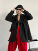 Women's Belted Blazer with a Split Hem Available in Gray or Black