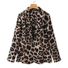 Women's Oversized Leopard-Print Blazer with Notched Lapels