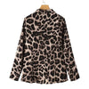 Women's Oversized Leopard-Print Blazer with Notched Lapels