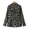 Women's Oversized Leopard-Print Blazer with Notched Lapels