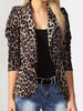 Women's Oversized Leopard-Print Blazer with Notched Lapels