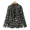 Women's Oversized Leopard-Print Blazer with Notched Lapels