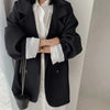 Women's Oversized Tweed Blazer with a Double-Breasted Front in Eight Colors