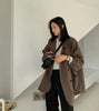 Women's Oversized Tweed Blazer with a Double-Breasted Front in Eight Colors