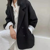 Women's Oversized Tweed Blazer with a Double-Breasted Front in Eight Colors