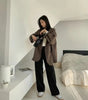 Women's Oversized Tweed Blazer with a Double-Breasted Front in Eight Colors