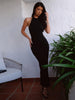 Sexy Backless Halter Elegant Bandage Maxi Dress Outfits for Women Sleeveless Summer Club Party Black Gown Dresses