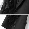 Women's Sleeveless Blazer Vest with a Spliced Design