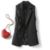 Women's Sleeveless Blazer Vest with a Spliced Design