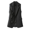 Women's Sleeveless Blazer Vest with a Spliced Design