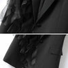 Women's Sleeveless Blazer Vest with a Spliced Design