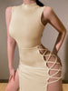 Elegant Black Sleeveless Bandage Sexy Dress for Women Club Party Backless Tank Dresses Skinny Summer