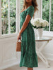 Vestidos Vintage Print Puff Sleeve summer Beach sweet dresses Casual Square collar floral maxi long dress festa