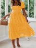 Vestidos Vintage Print Puff Sleeve summer Beach sweet dresses Casual Square collar floral maxi long dress festa
