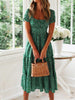 Vestidos Vintage Print Puff Sleeve summer Beach sweet dresses Casual Square collar floral maxi long dress festa