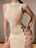 Elegant Black Sleeveless Bandage Sexy Dress for Women Club Party Backless Tank Dresses Skinny Summer (4 Colors)
