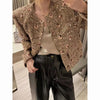 Women's Cropped Tweed Blazer with Long Sleeves and Front Pockets