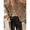 Women's Cropped Tweed Blazer with Long Sleeves and Front Pockets