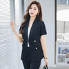 Women's Short-Sleeve Blazer Jacket in White Black or Navy