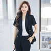 Women's Short-Sleeve Blazer Jacket in White Black or Navy