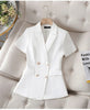 Women's Short-Sleeve Blazer Jacket in White Black or Navy