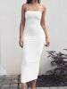 Spring Summer Women's High Elastic Sleeveless Backless Dress Long Sling Dresses Club Sexy Suspender Dress
