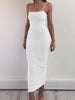 Spring Summer Women's High Elastic Sleeveless Backless Dress Long Sling Dresses Club Sexy Suspender Dress
