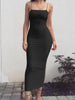 Spring Summer Women's High Elastic Sleeveless Backless Dress Long Sling Dresses Club Sexy Suspender Dress