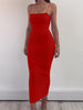 Spring Summer Women's High Elastic Sleeveless Backless Dress Long Sling Dresses Club Sexy Suspender Dress