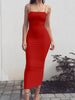 Spring Summer Women's High Elastic Sleeveless Backless Dress Long Sling Dresses Club Sexy Suspender Dress