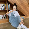 Irregular Split Cowboy Denim Dress Women Sleeveless Jeans Dresses Female Solid Casual Loose Strap Dresses