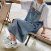 Irregular Split Cowboy Denim Dress Women Sleeveless Jeans Dresses Female Solid Casual Loose Strap Dresses