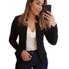 Women's Slim-Fit Long-Sleeve Blazer with Notched Lapels in Multiple Colors